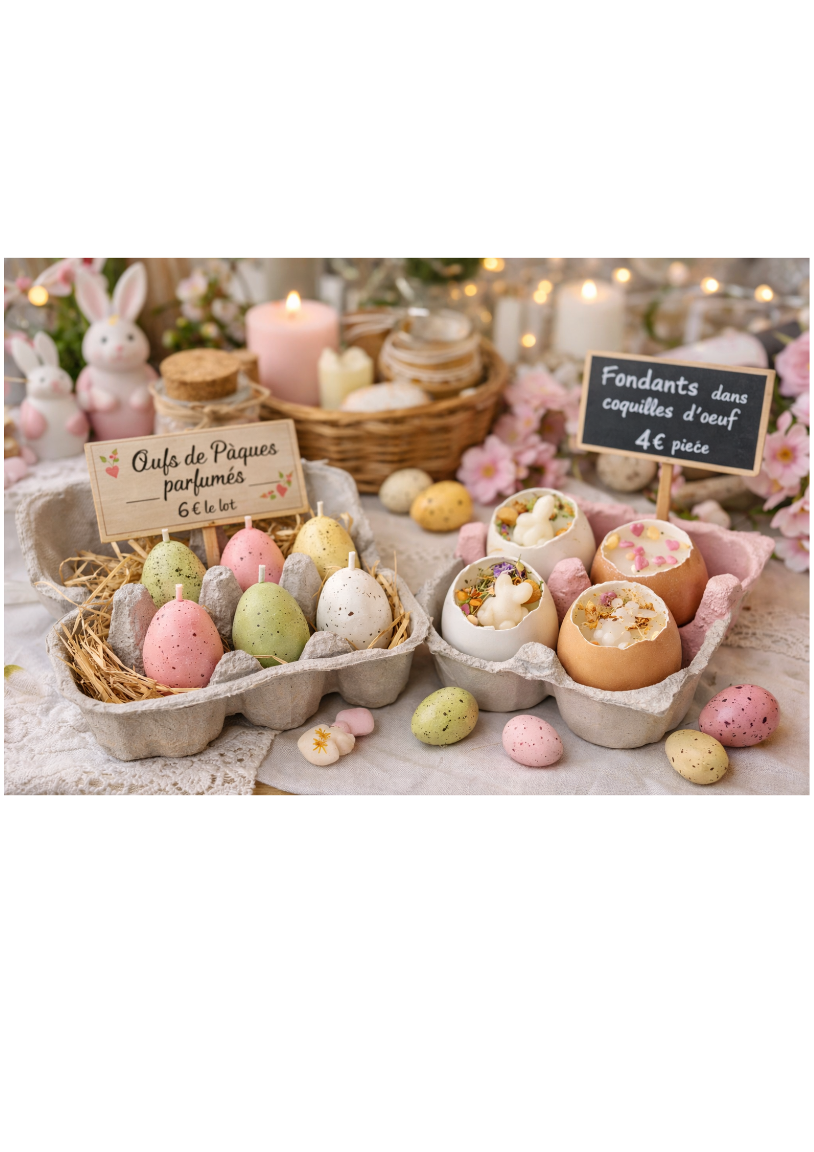 Coquilles d'oeufs fleuris